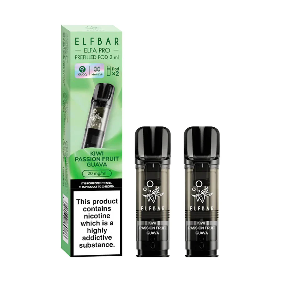 Elf bar elfa pro pre filled disposable vape pod kiwi passion fruit guava